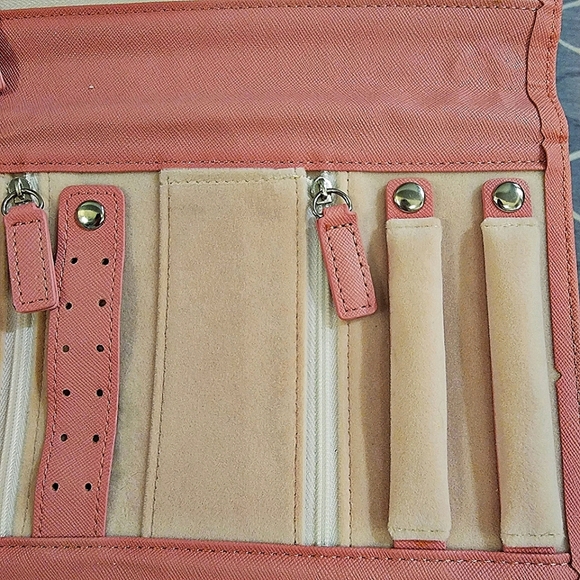 #Sabika #Trifold Pink #Travel #Jewelry #Organizer Faux #Leather #NWOT - Picture 15 of 16